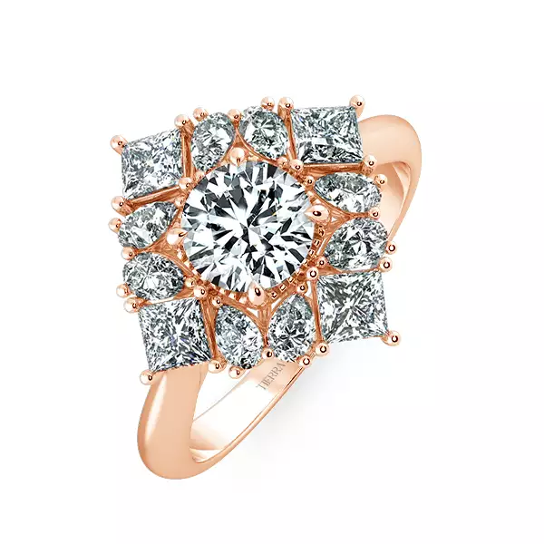 Nhẫn Kim Cương Princess Diamond Halo NKC2508 3